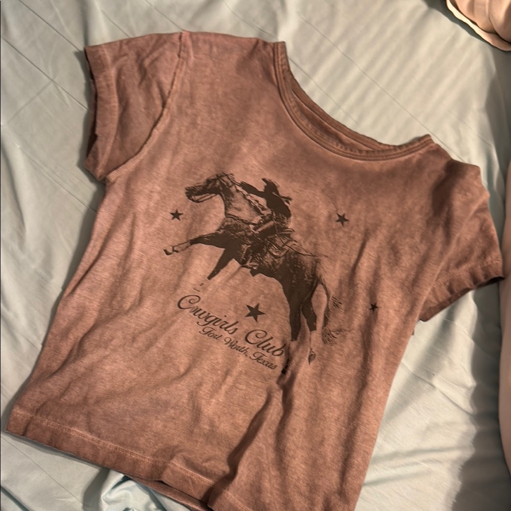 Cowgirl Club Graphic Tee - Brown